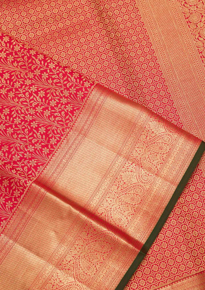 Maroon Zariwork Pure Silk Saree-Koskii