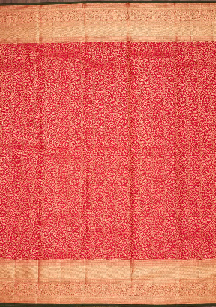 Maroon Zariwork Pure Silk Saree-Koskii