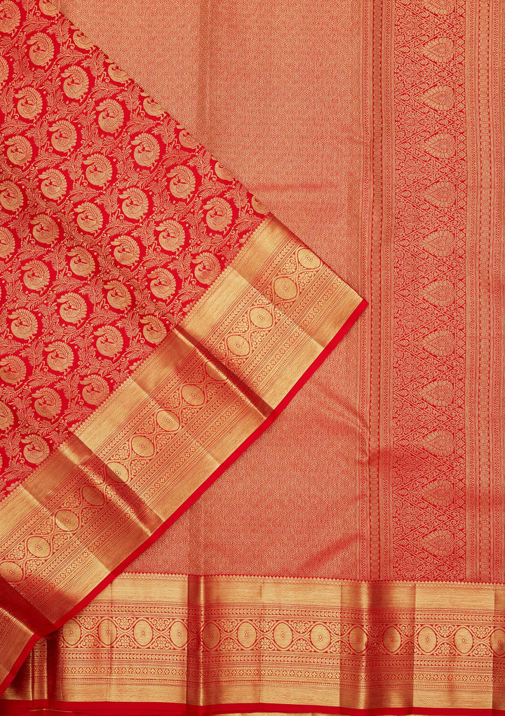 Maroon Zariwork Pure Silk Saree-Koskii