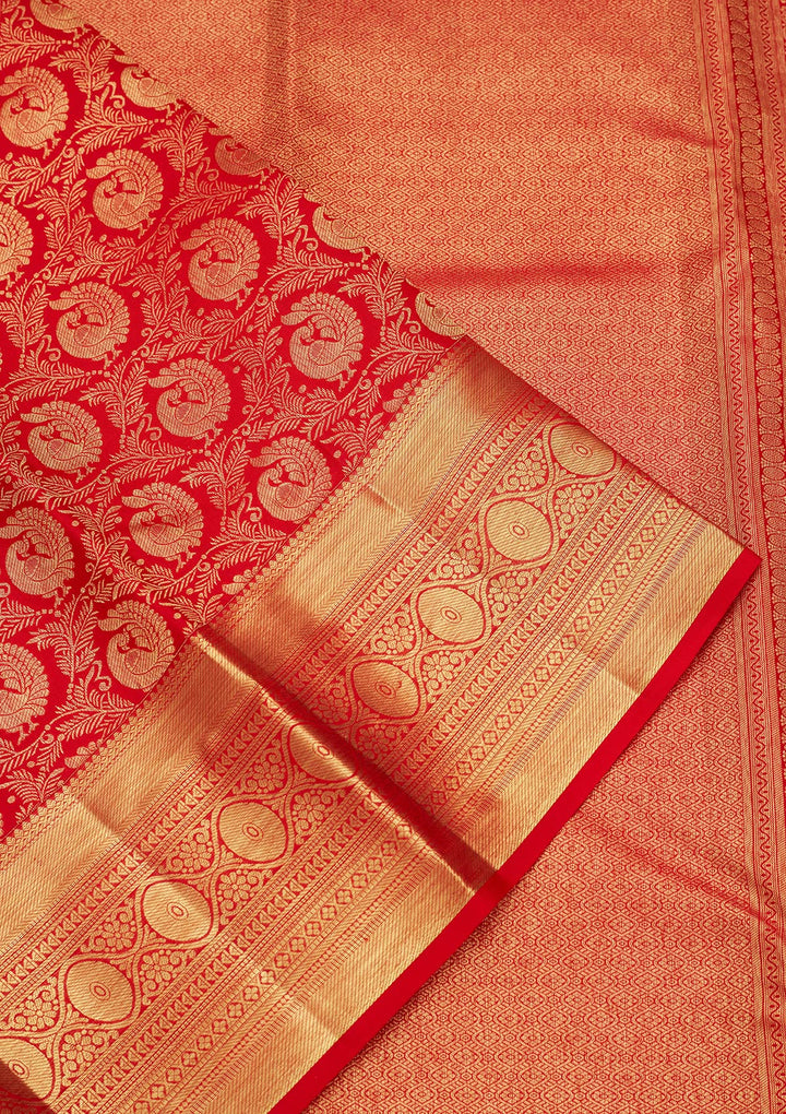 Maroon Zariwork Pure Silk Saree-Koskii