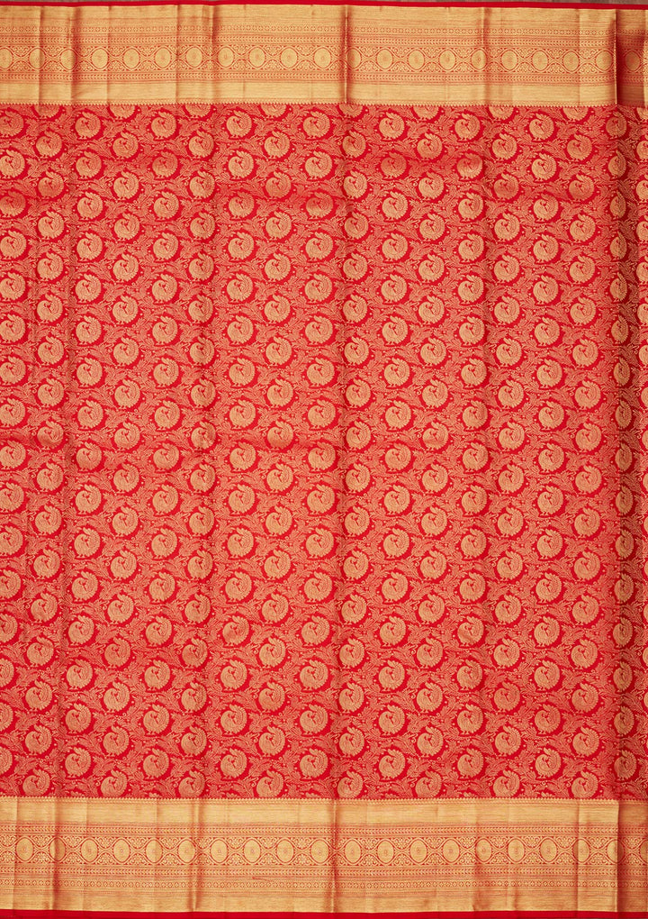 Maroon Zariwork Pure Silk Saree-Koskii