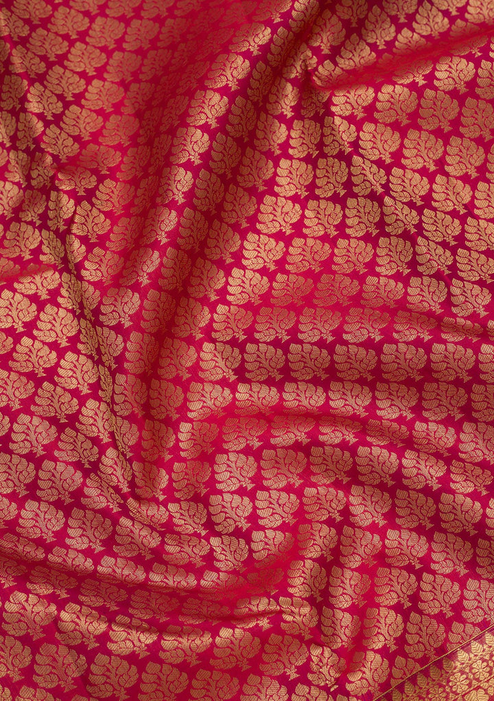Maroon Zariwork Pure Silk Saree-Koskii