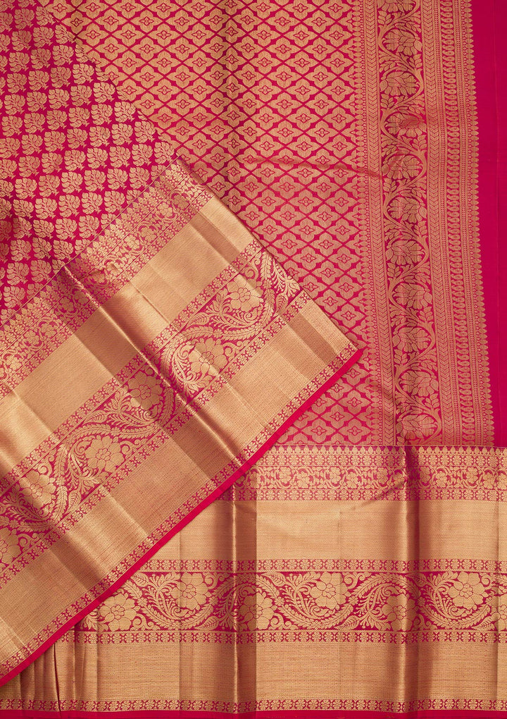 Maroon Zariwork Pure Silk Saree-Koskii