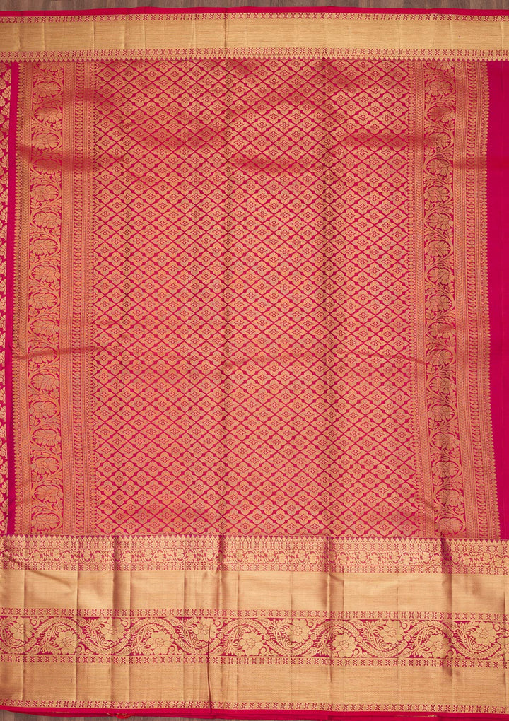 Maroon Zariwork Pure Silk Saree-Koskii