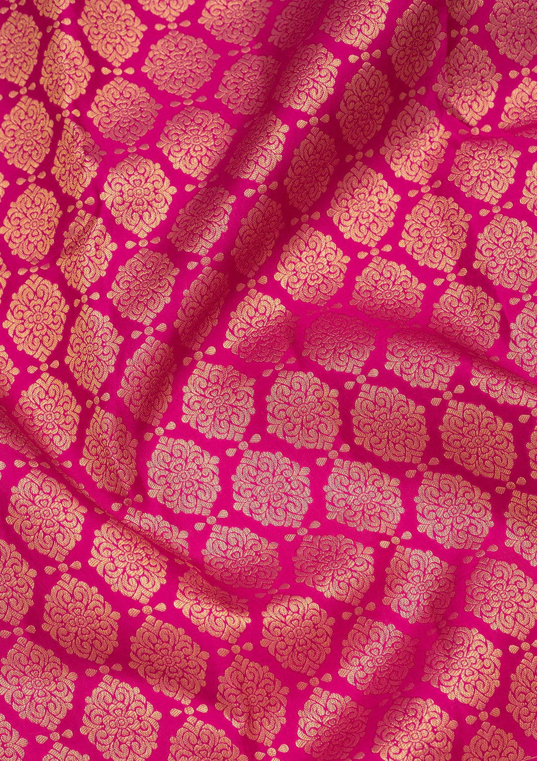 Magenta Pink Zariwork Pure Silk Saree-Koskii