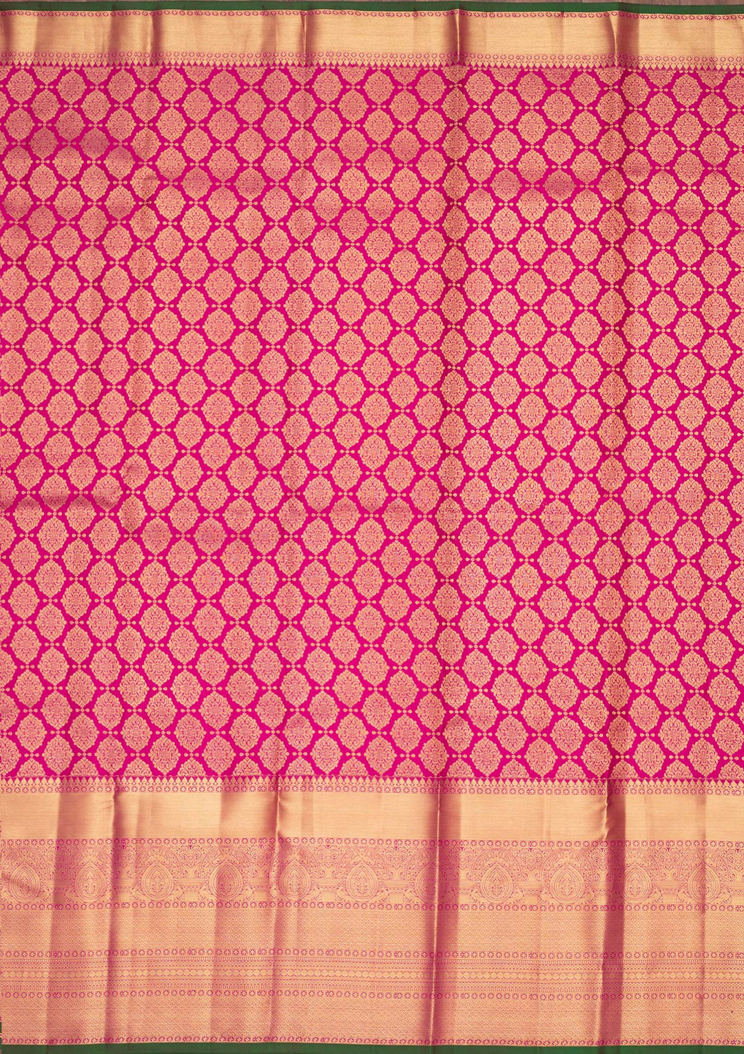 Magenta Pink Zariwork Pure Silk Saree-Koskii