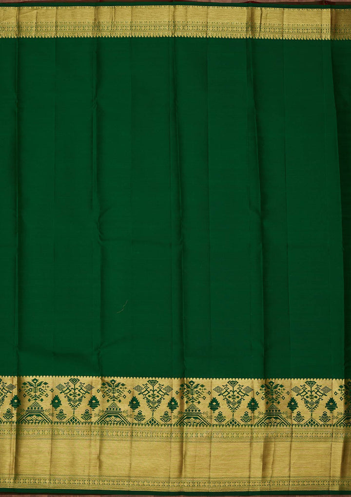 Rani Pink Zariwork Pure Silk Saree-Koskii