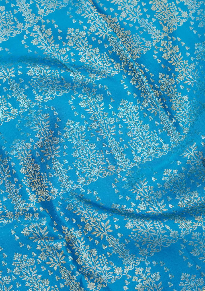 Royal Blue Zariwork Pure Silk Saree-Koskii