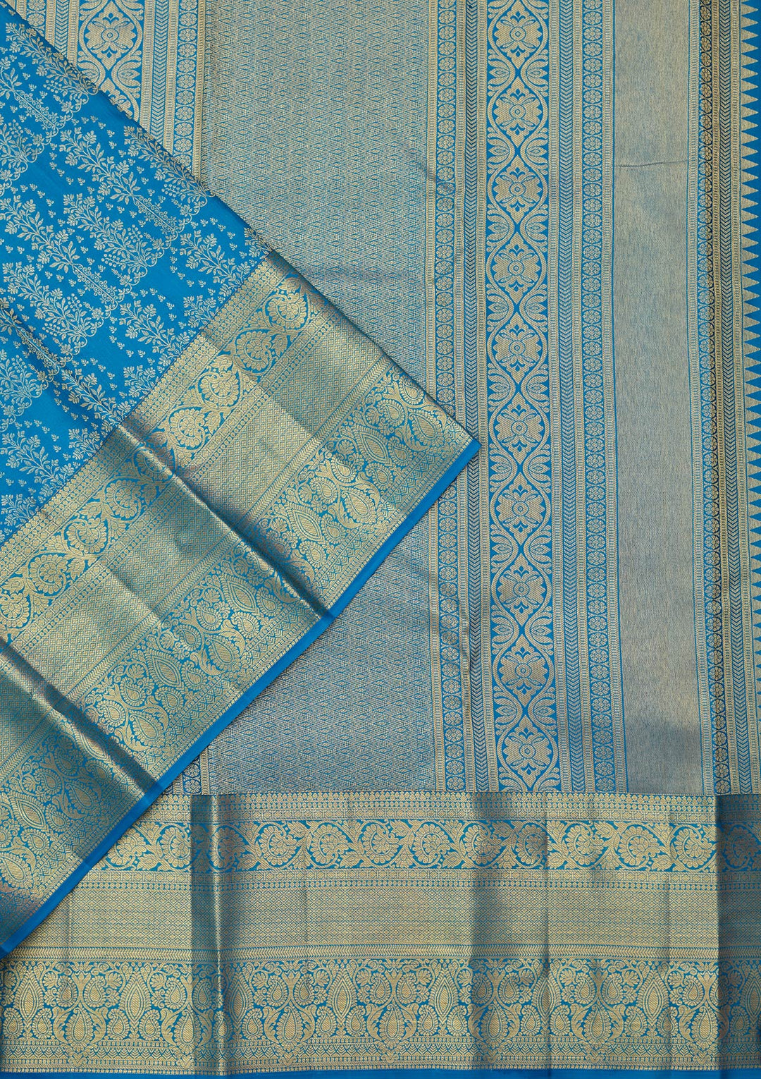 Royal Blue Zariwork Pure Silk Saree-Koskii