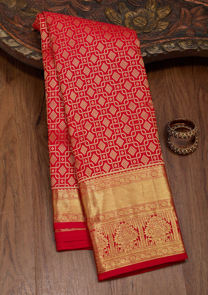Maroon Zariwork Pure Silk Saree-Koskii