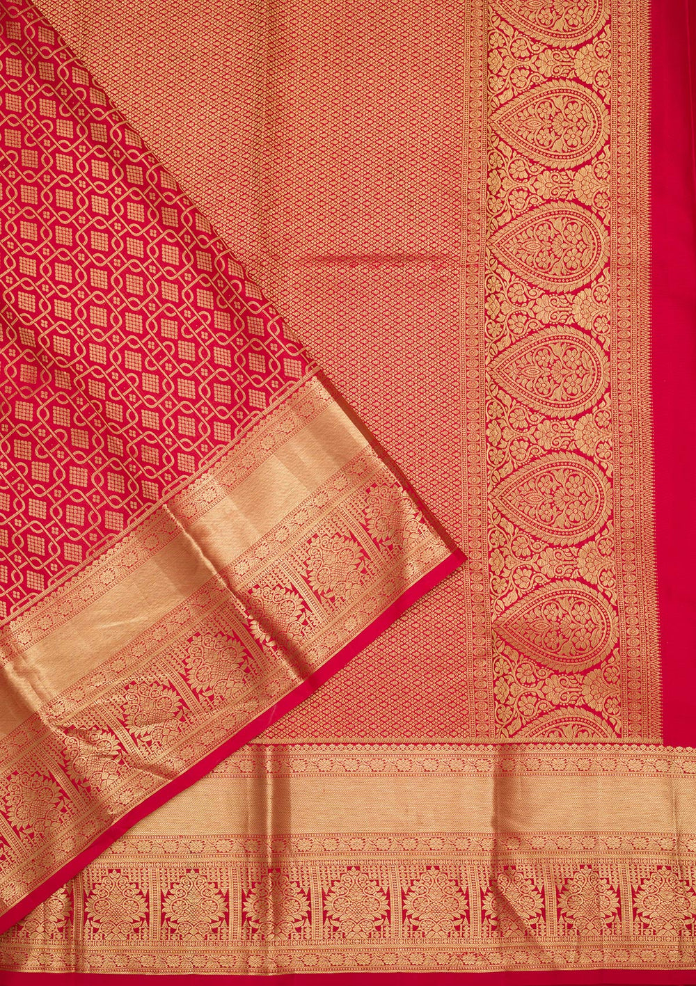 Maroon Zariwork Pure Silk Saree-Koskii
