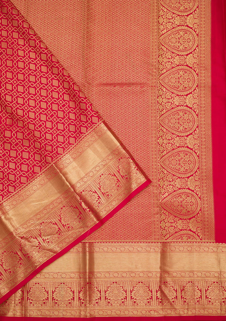 Maroon Zariwork Pure Silk Saree-Koskii