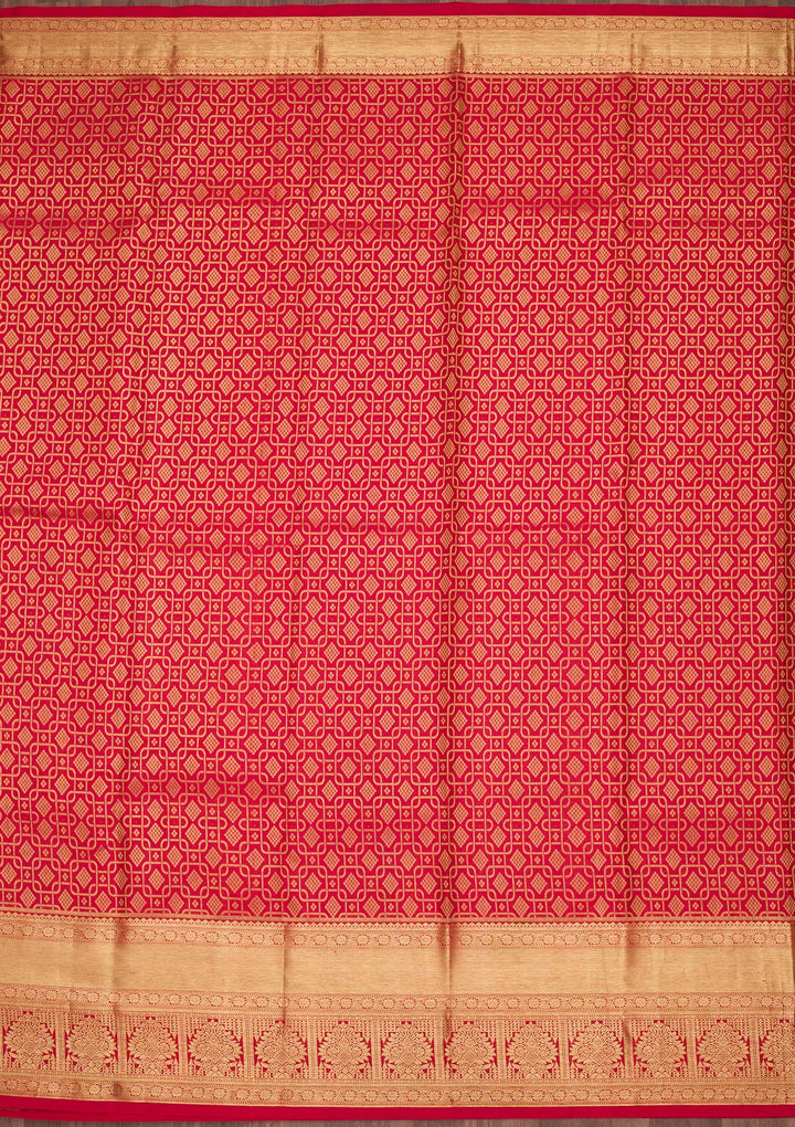 Maroon Zariwork Pure Silk Saree-Koskii