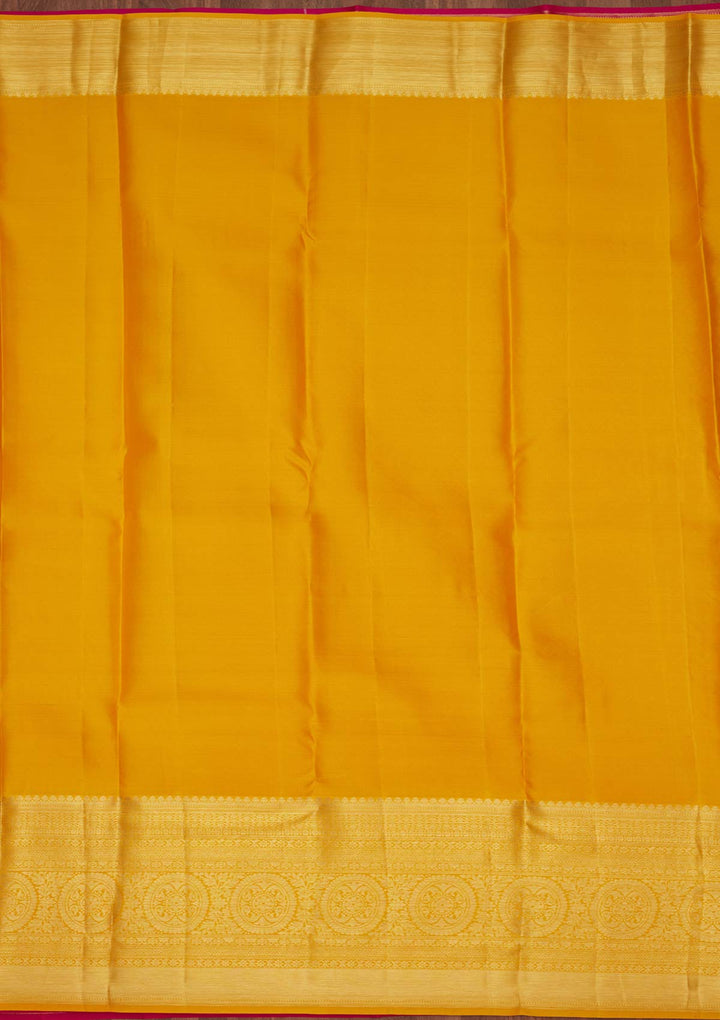 Magenta Pink Zariwork Pure Silk Saree-Koskii