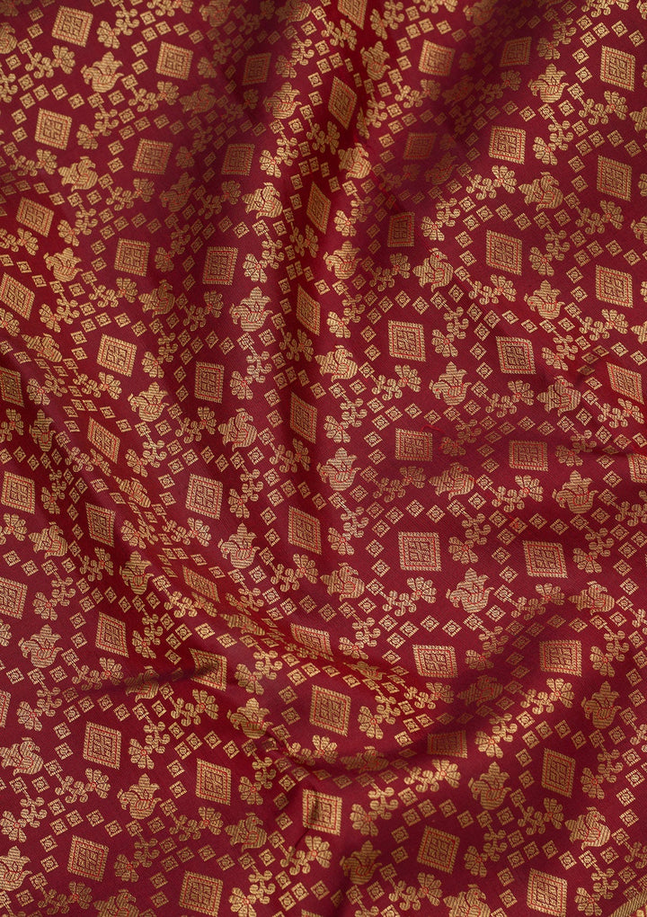 Brown Zariwork Pure Silk Saree-Koskii