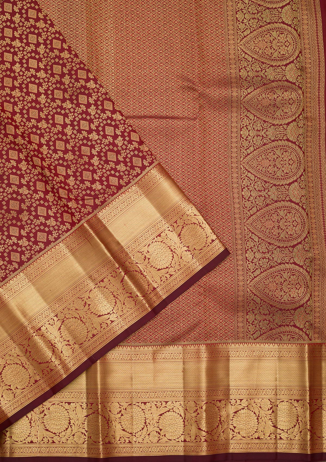 Brown Zariwork Pure Silk Saree-Koskii