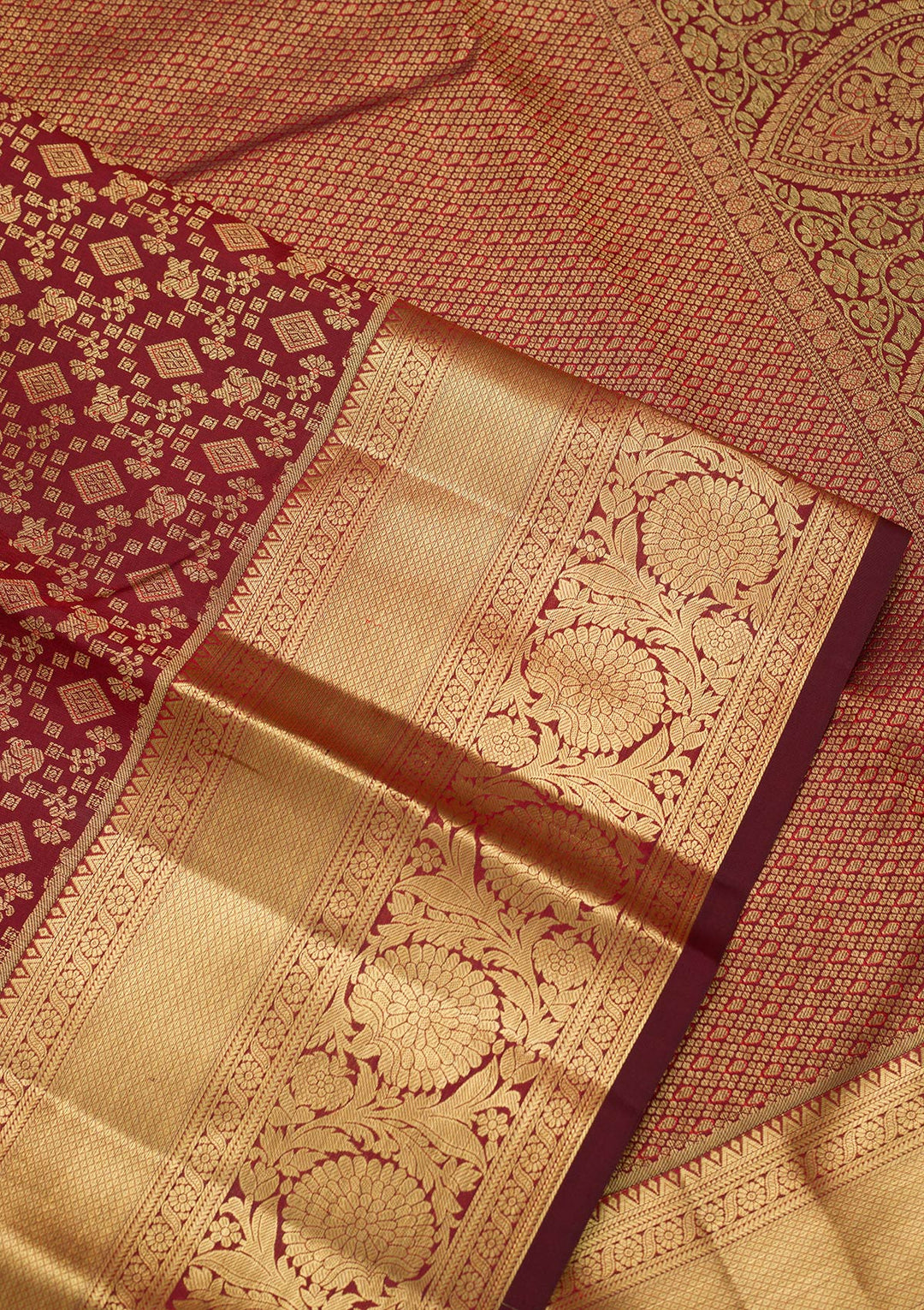 Brown Zariwork Pure Silk Saree-Koskii