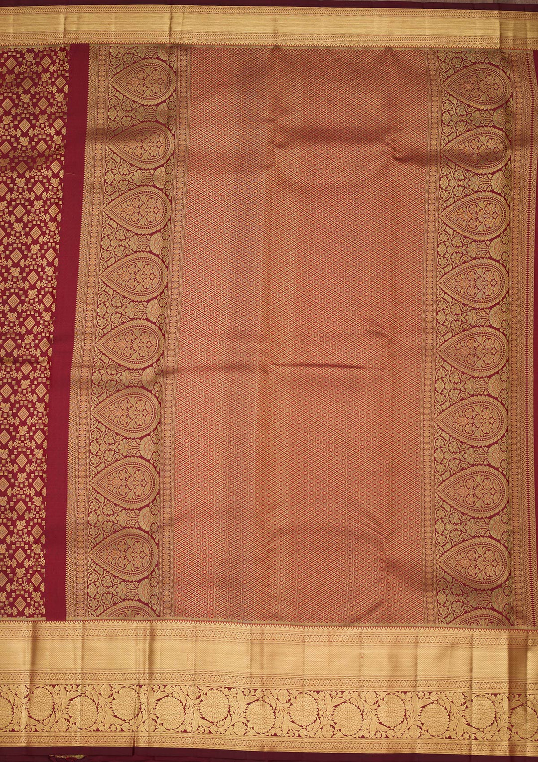 Brown Zariwork Pure Silk Saree-Koskii