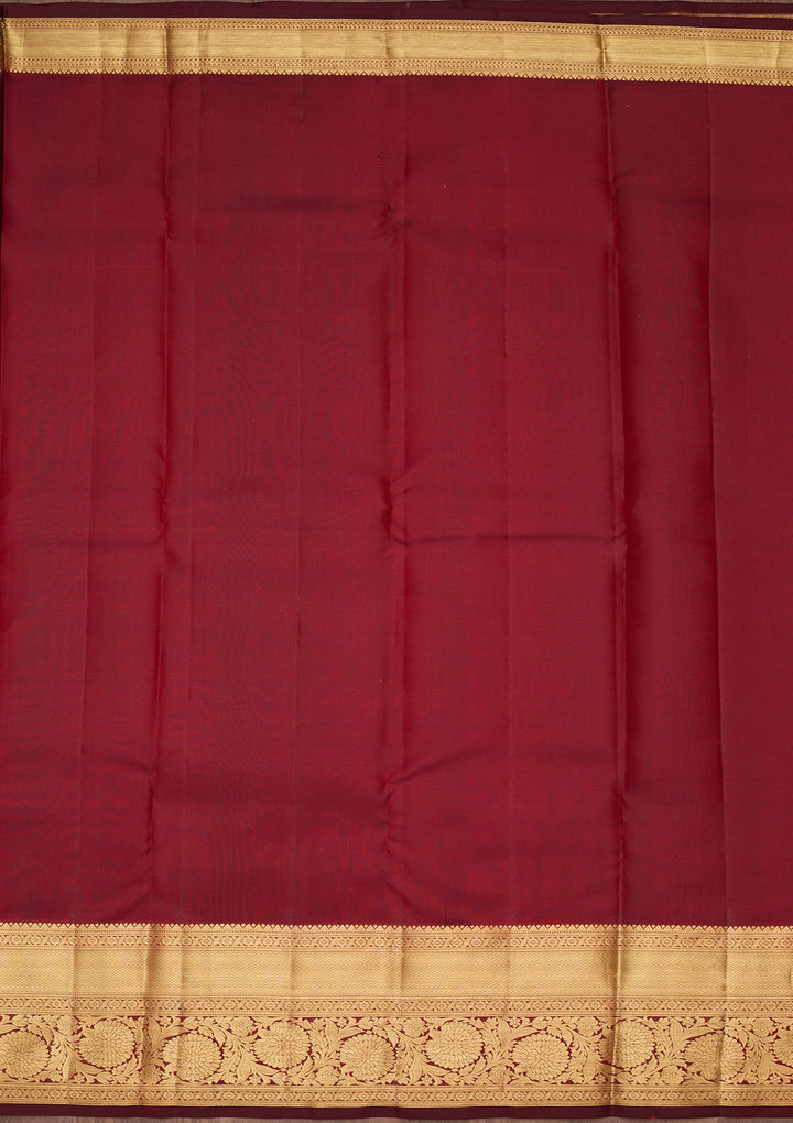 Brown Zariwork Pure Silk Saree-Koskii