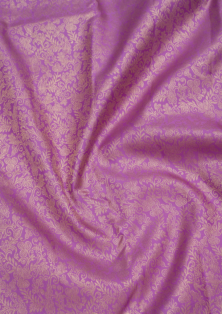 Purple Zariwork Pure Silk Saree-Koskii
