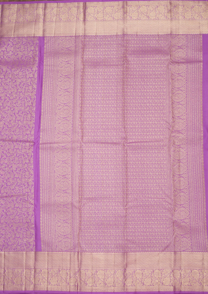 Purple Zariwork Pure Silk Saree-Koskii
