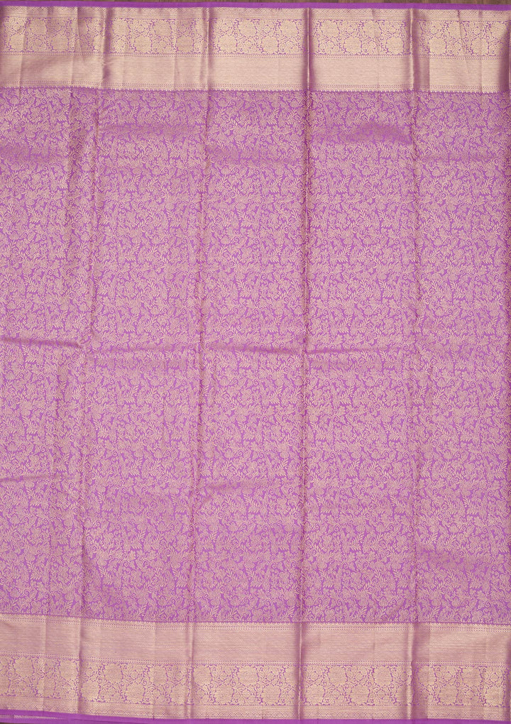Purple Zariwork Pure Silk Saree-Koskii