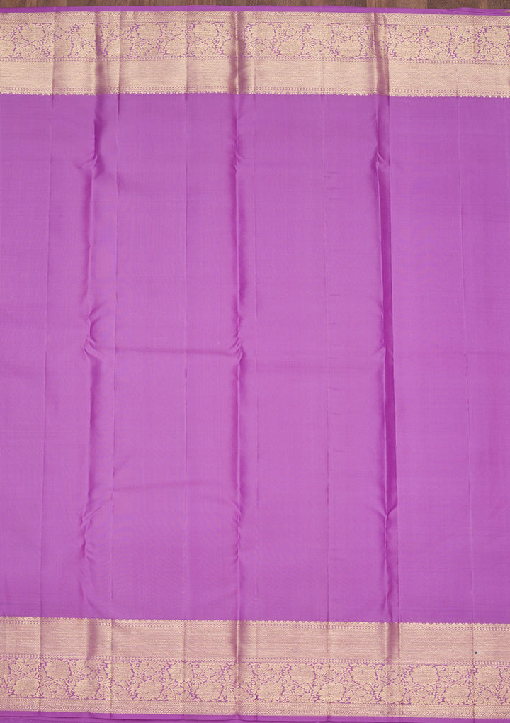 Purple Zariwork Pure Silk Saree-Koskii