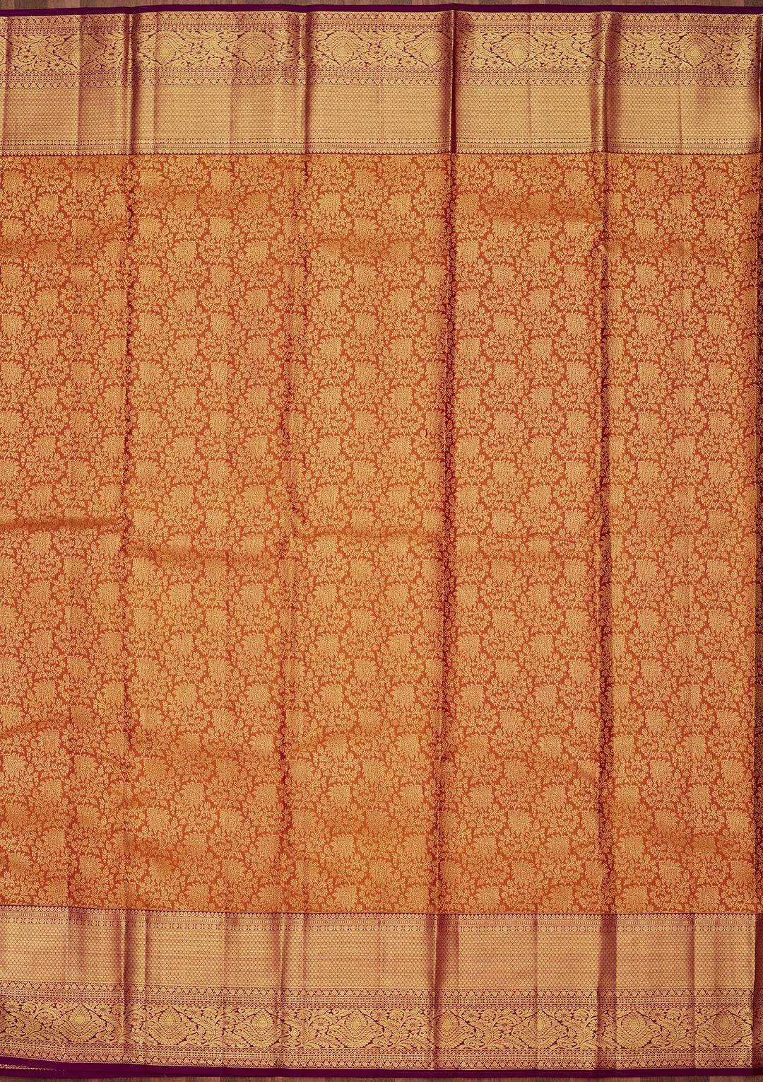 Mustard Zariwork Pure Silk Saree-Koskii