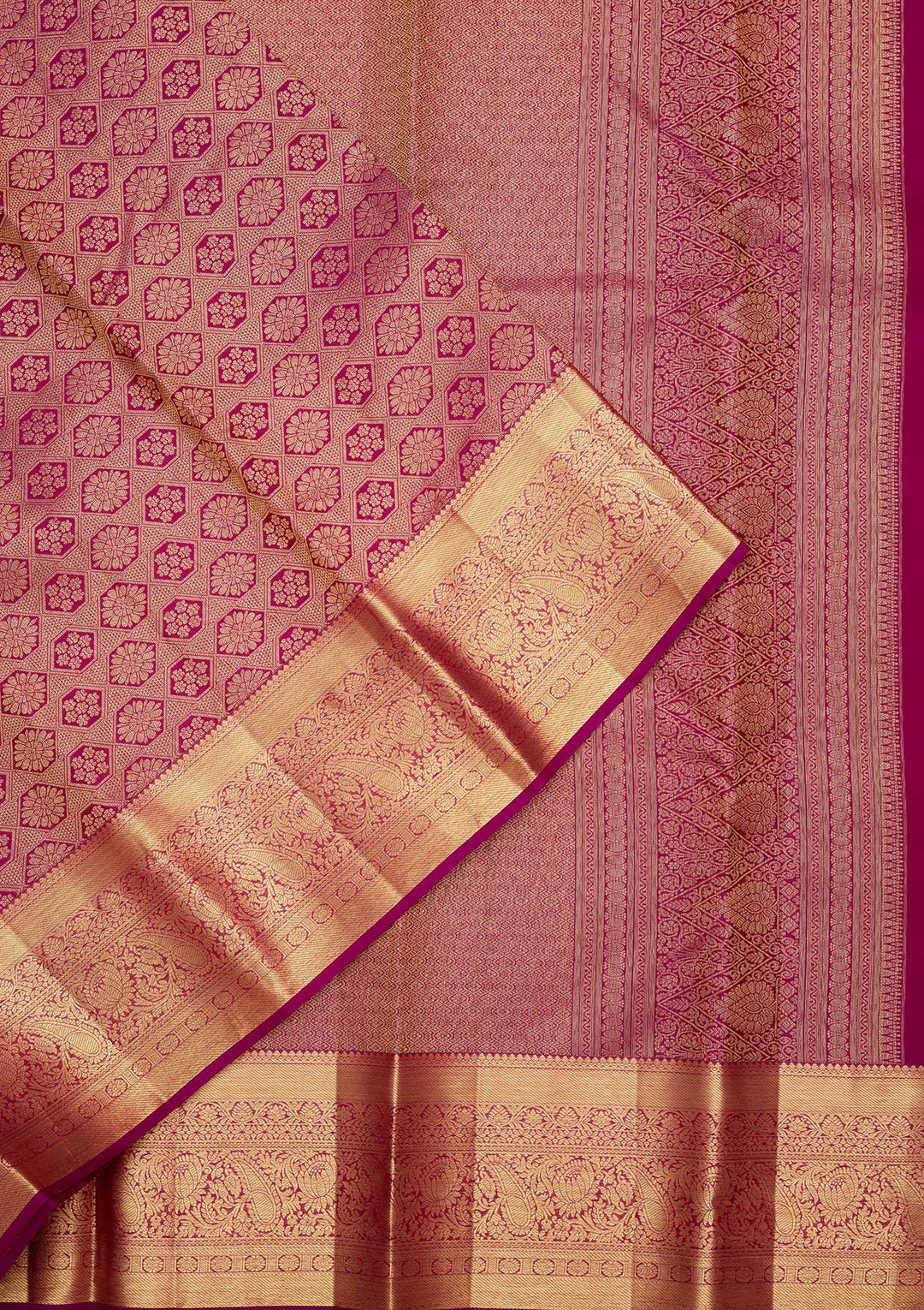Purple Zariwork Pure Silk Saree-Koskii