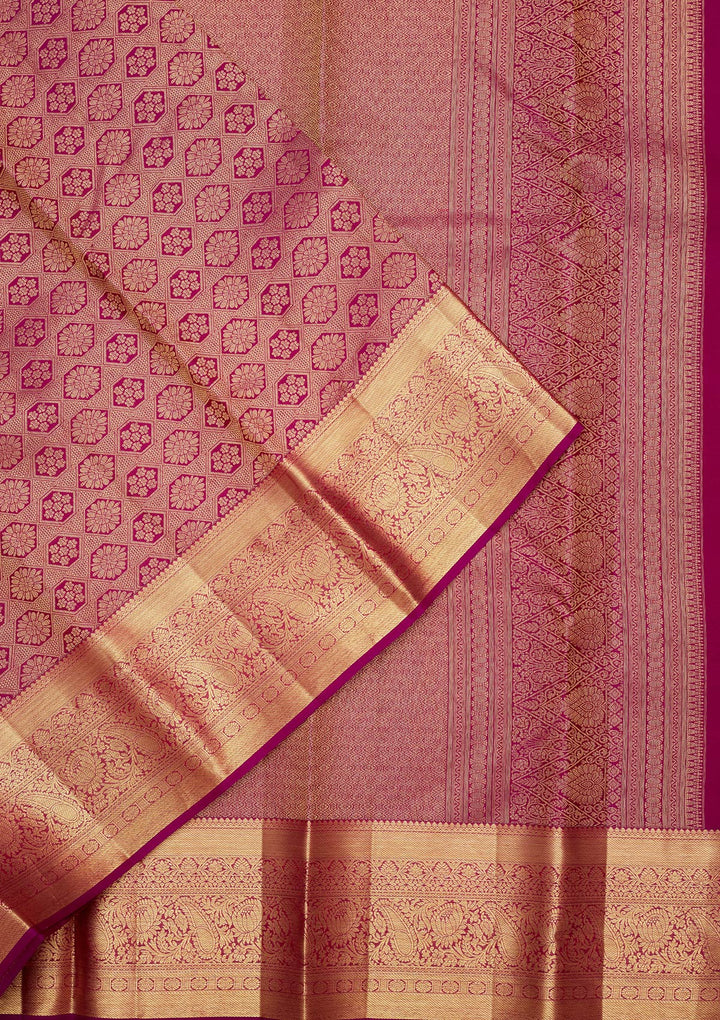 Purple Zariwork Pure Silk Saree-Koskii