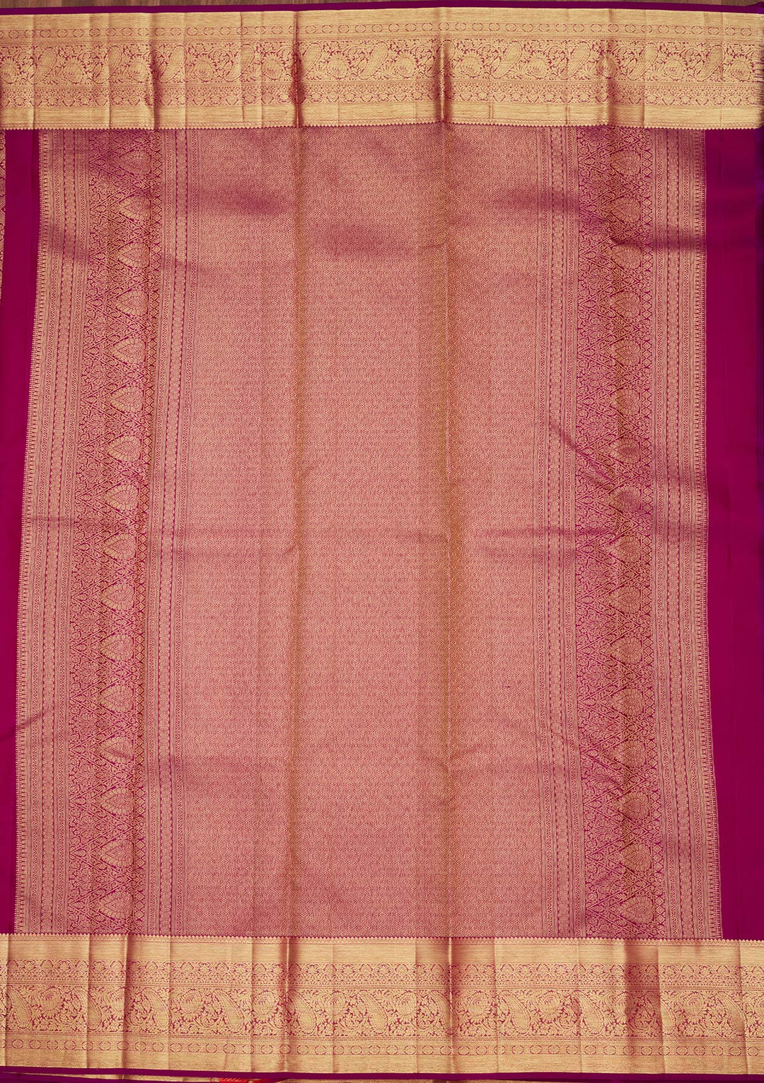 Purple Zariwork Pure Silk Saree-Koskii