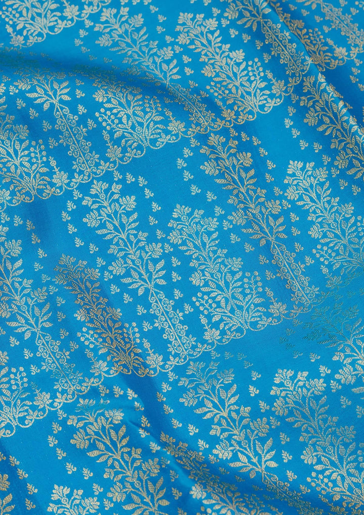 Royal Blue Zariwork Pure Silk Saree-Koskii