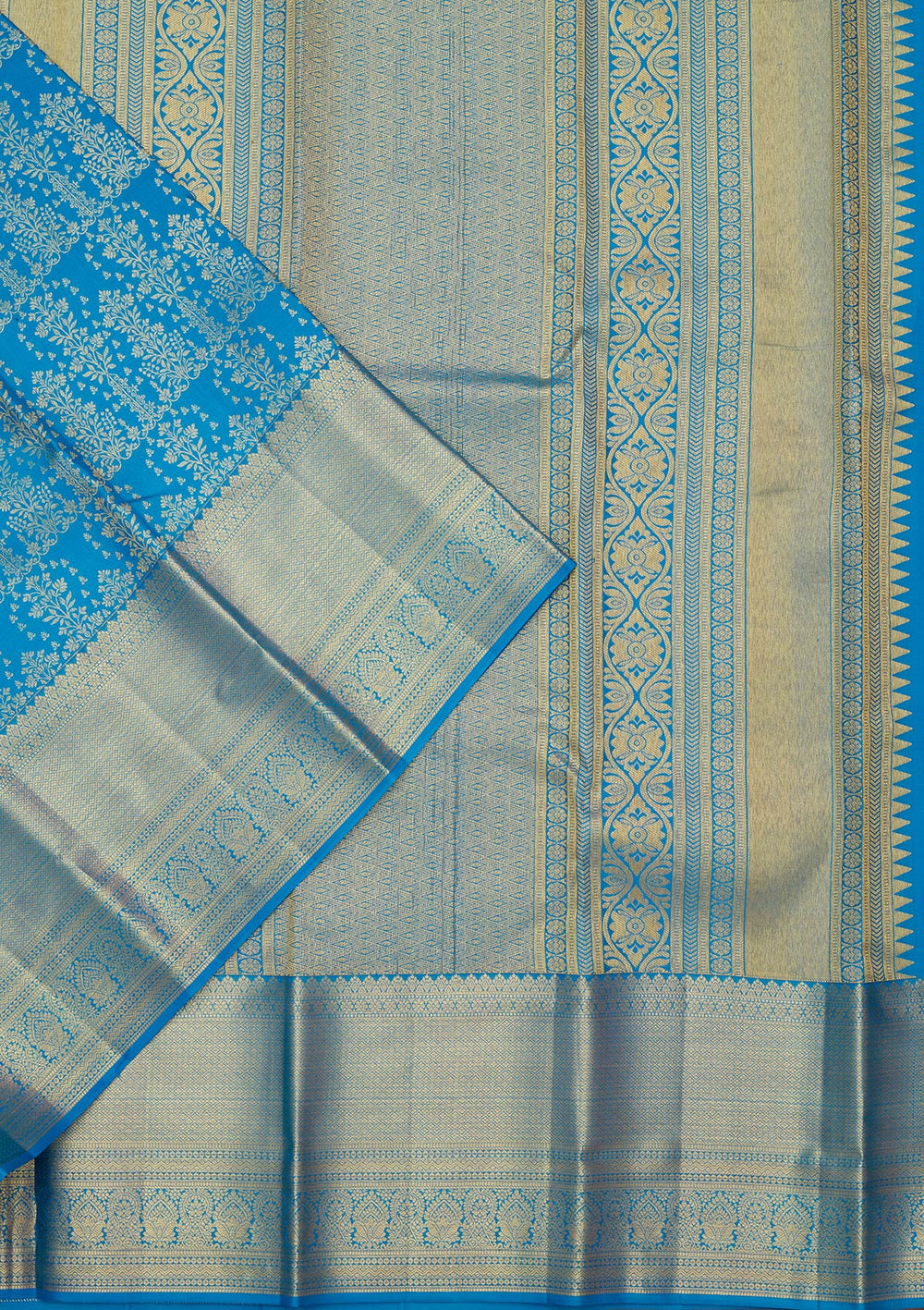 Royal Blue Zariwork Pure Silk Saree-Koskii