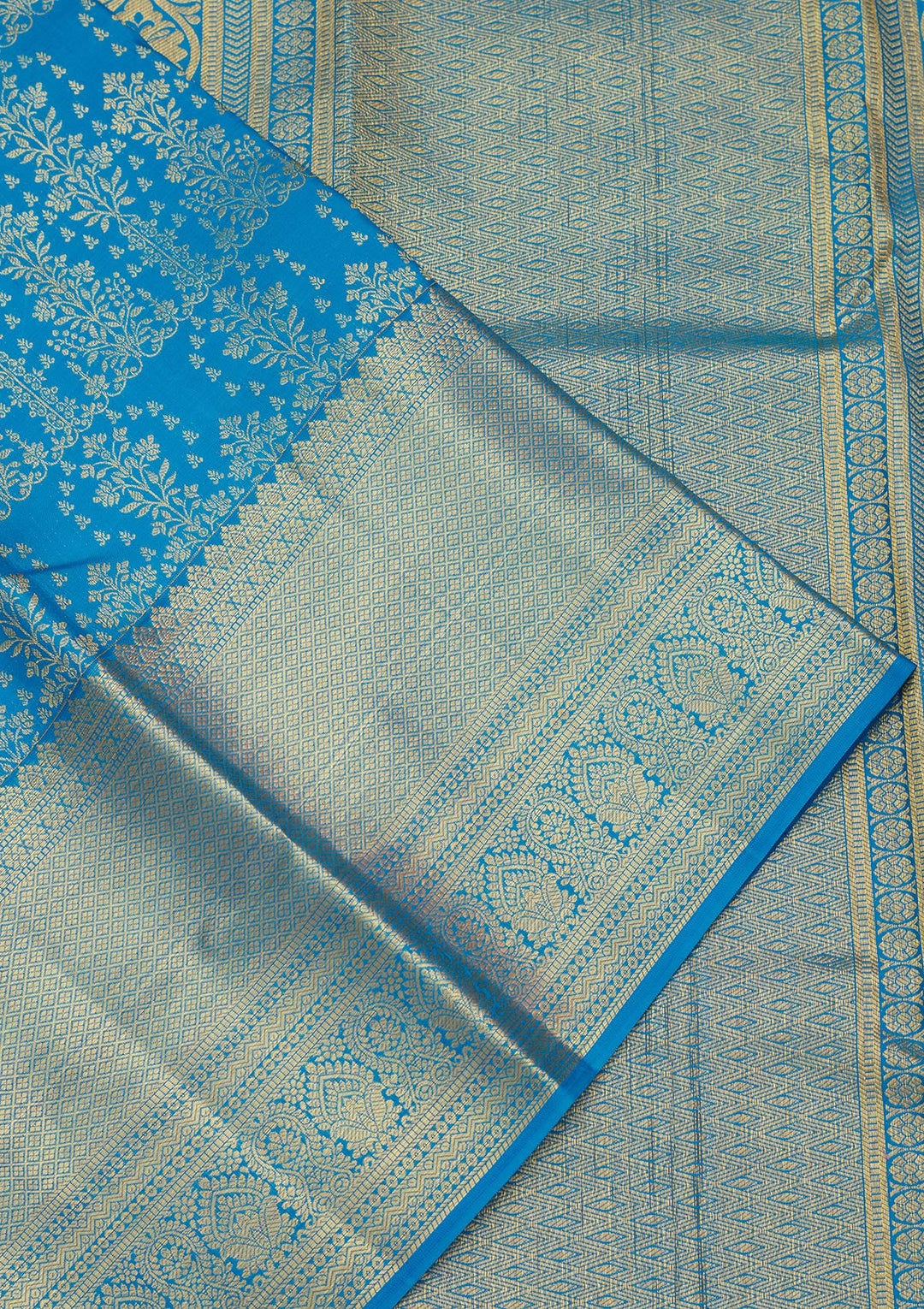 Royal Blue Zariwork Pure Silk Saree-Koskii