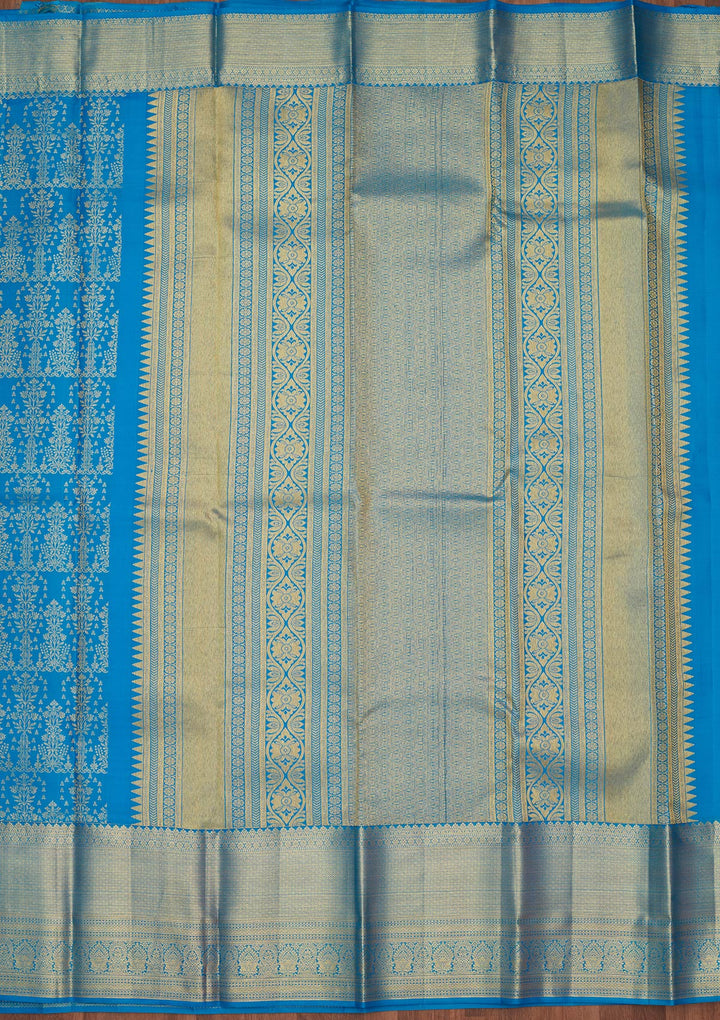 Royal Blue Zariwork Pure Silk Saree-Koskii