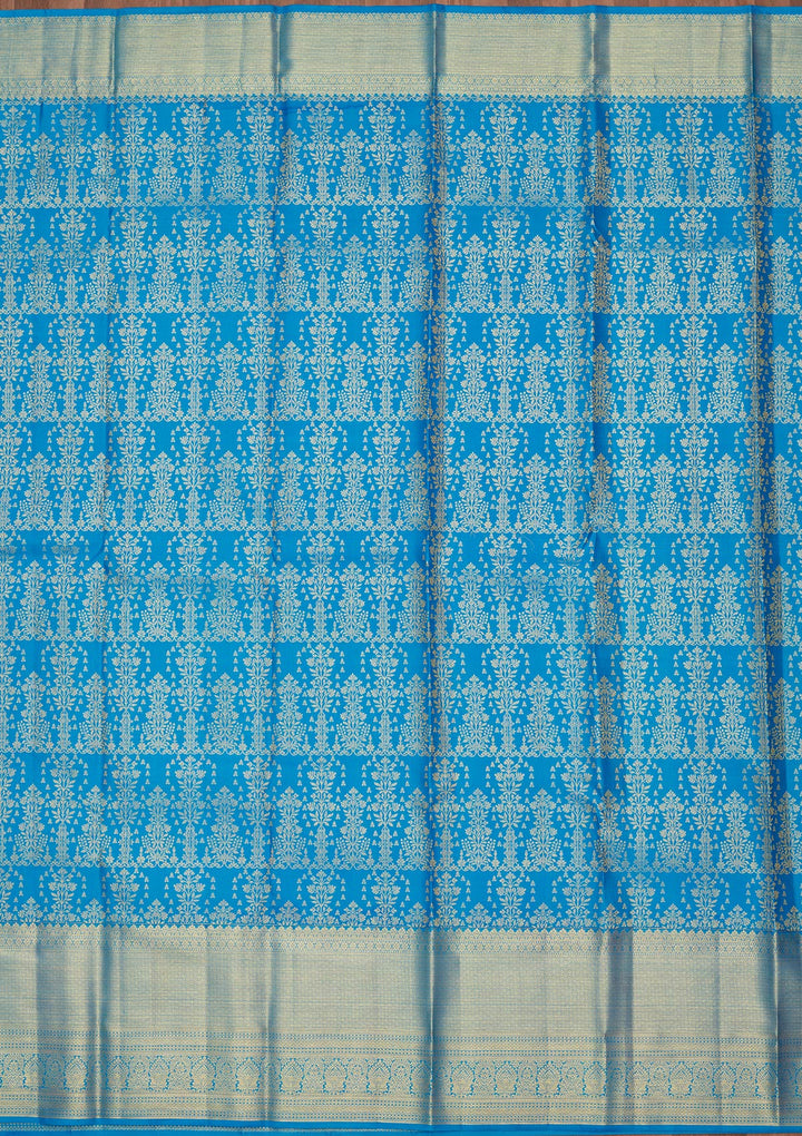 Royal Blue Zariwork Pure Silk Saree-Koskii