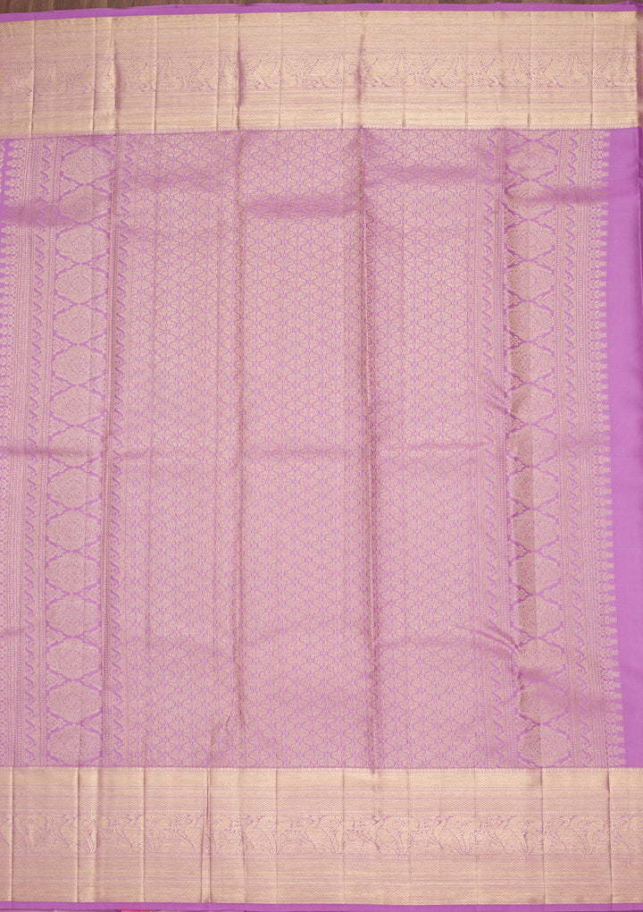 Lavender Zariwork Pure Silk Saree-Koskii