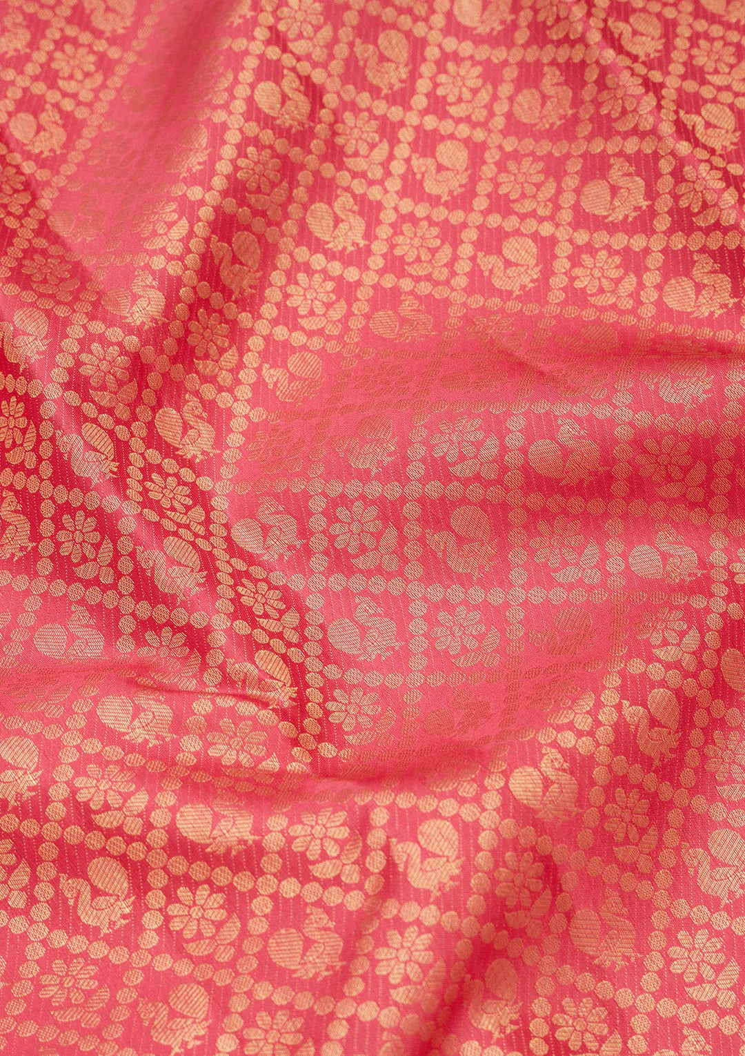 Rani Pink Zariwork Pure Silk Saree-Koskii