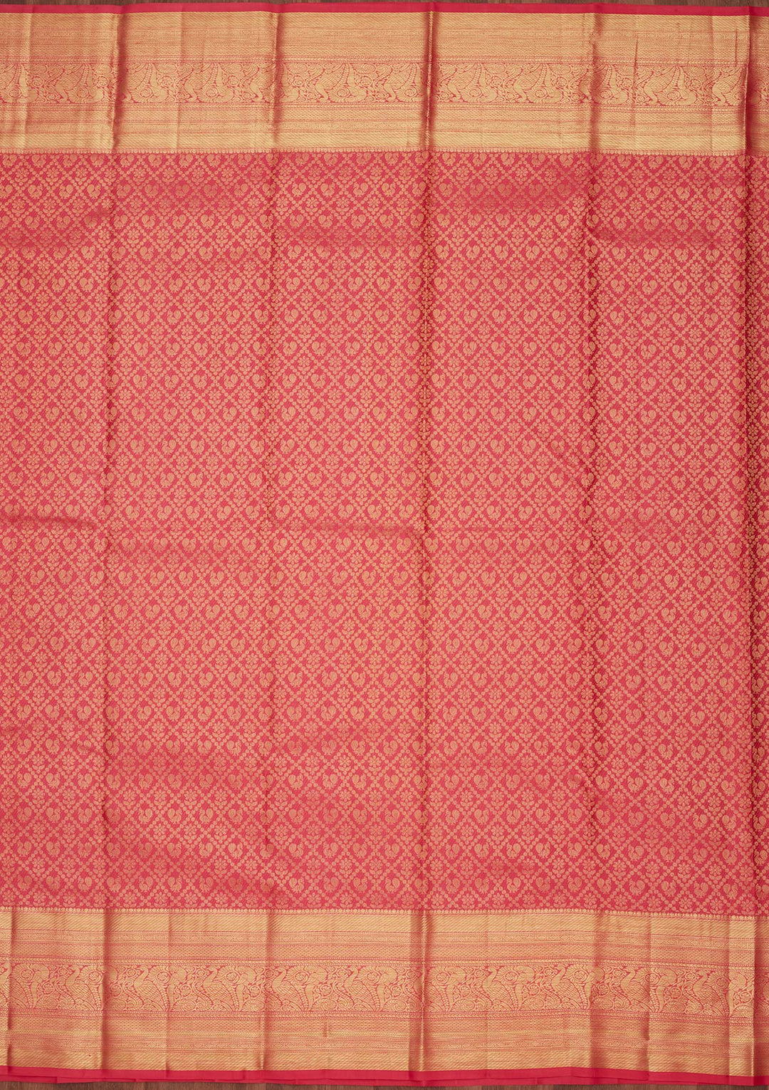 Rani Pink Zariwork Pure Silk Saree-Koskii