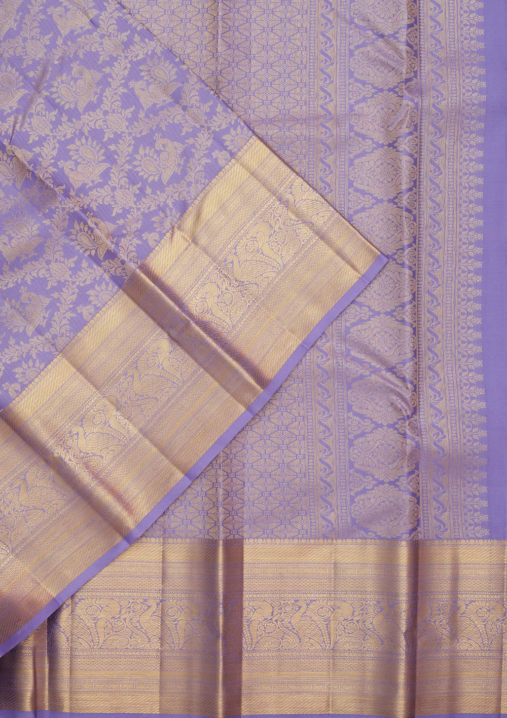 Lavender Zariwork Pure Silk Saree-Koskii