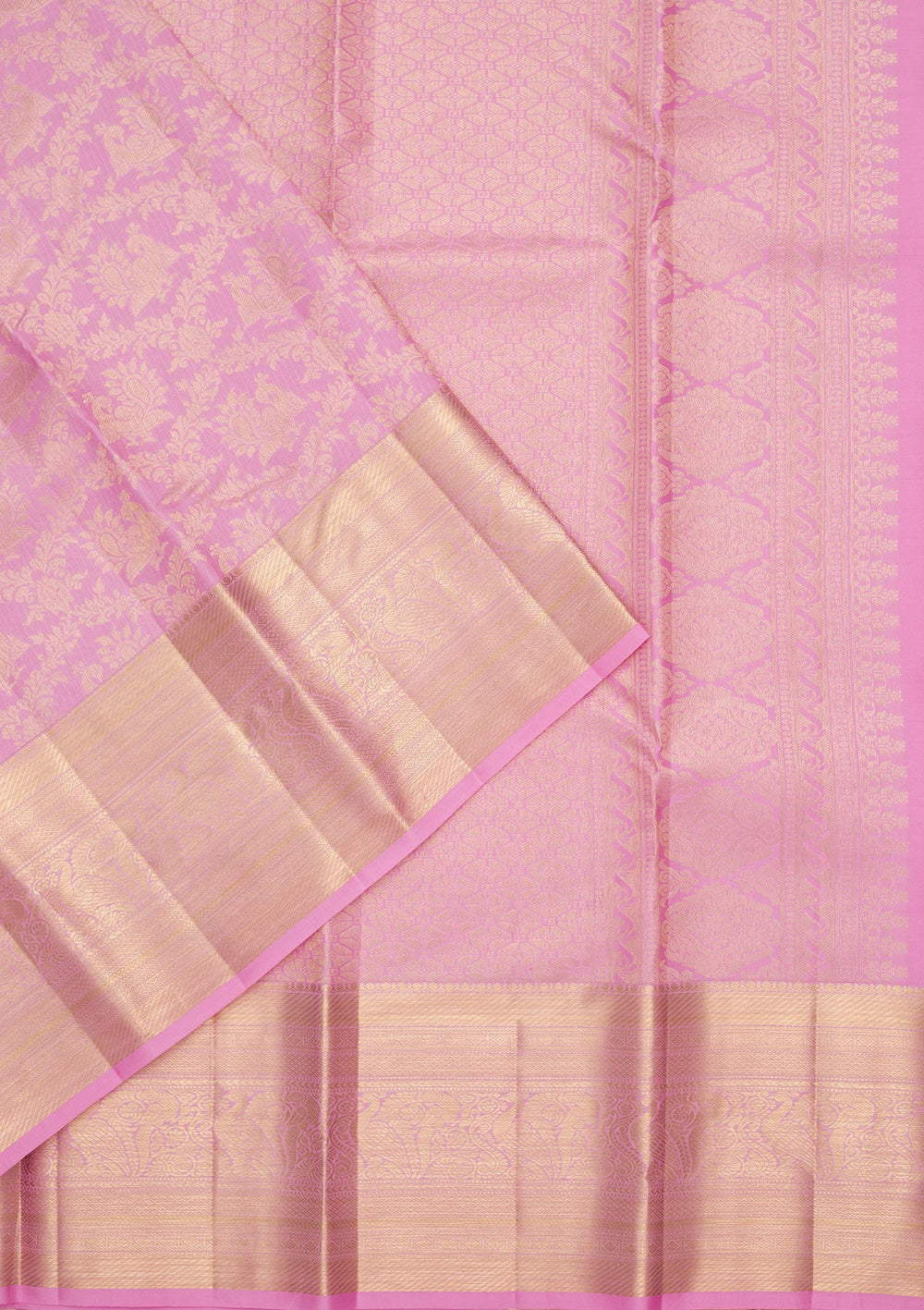 Pink Zariwork Pure Silk Saree-Koskii