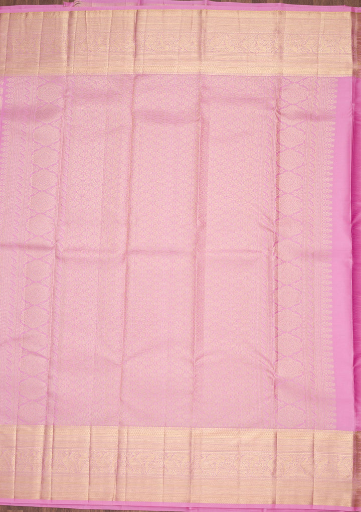 Pink Zariwork Pure Silk Saree-Koskii