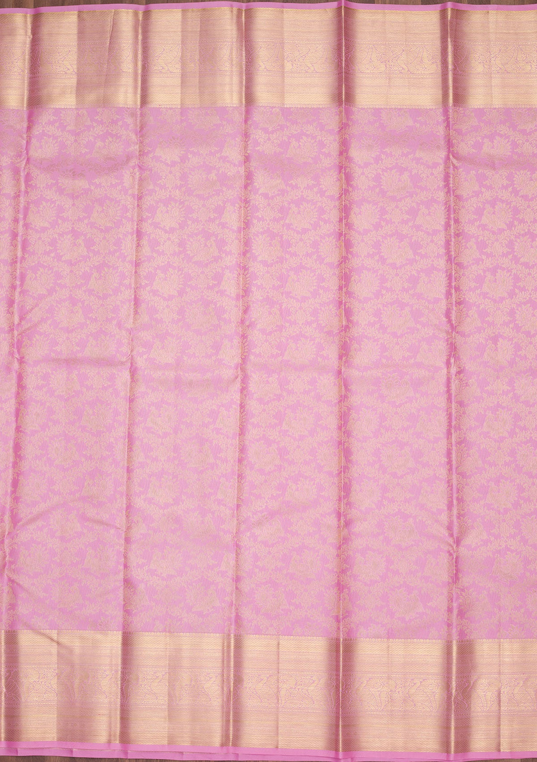Pink Zariwork Pure Silk Saree-Koskii