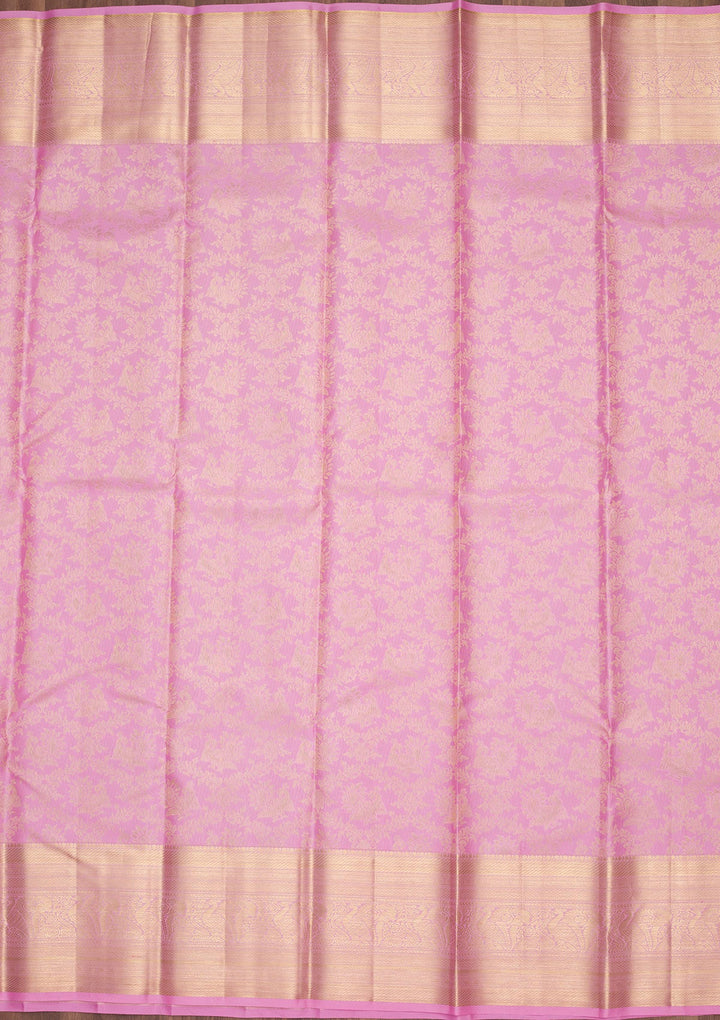 Pink Zariwork Pure Silk Saree-Koskii