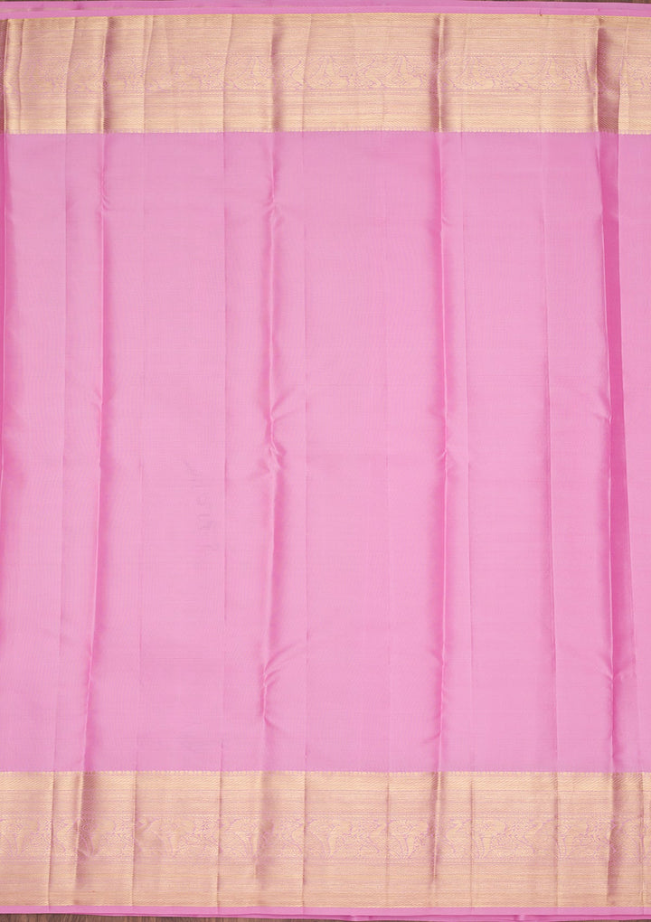 Pink Zariwork Pure Silk Saree-Koskii
