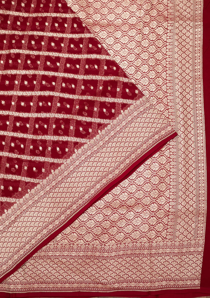 Wine Zariwork Georgette Silk_Saree