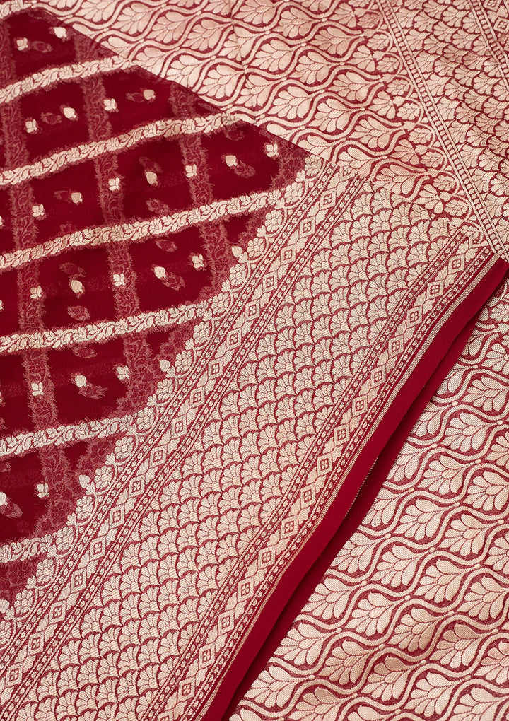 Wine Zariwork Georgette Silk_Saree