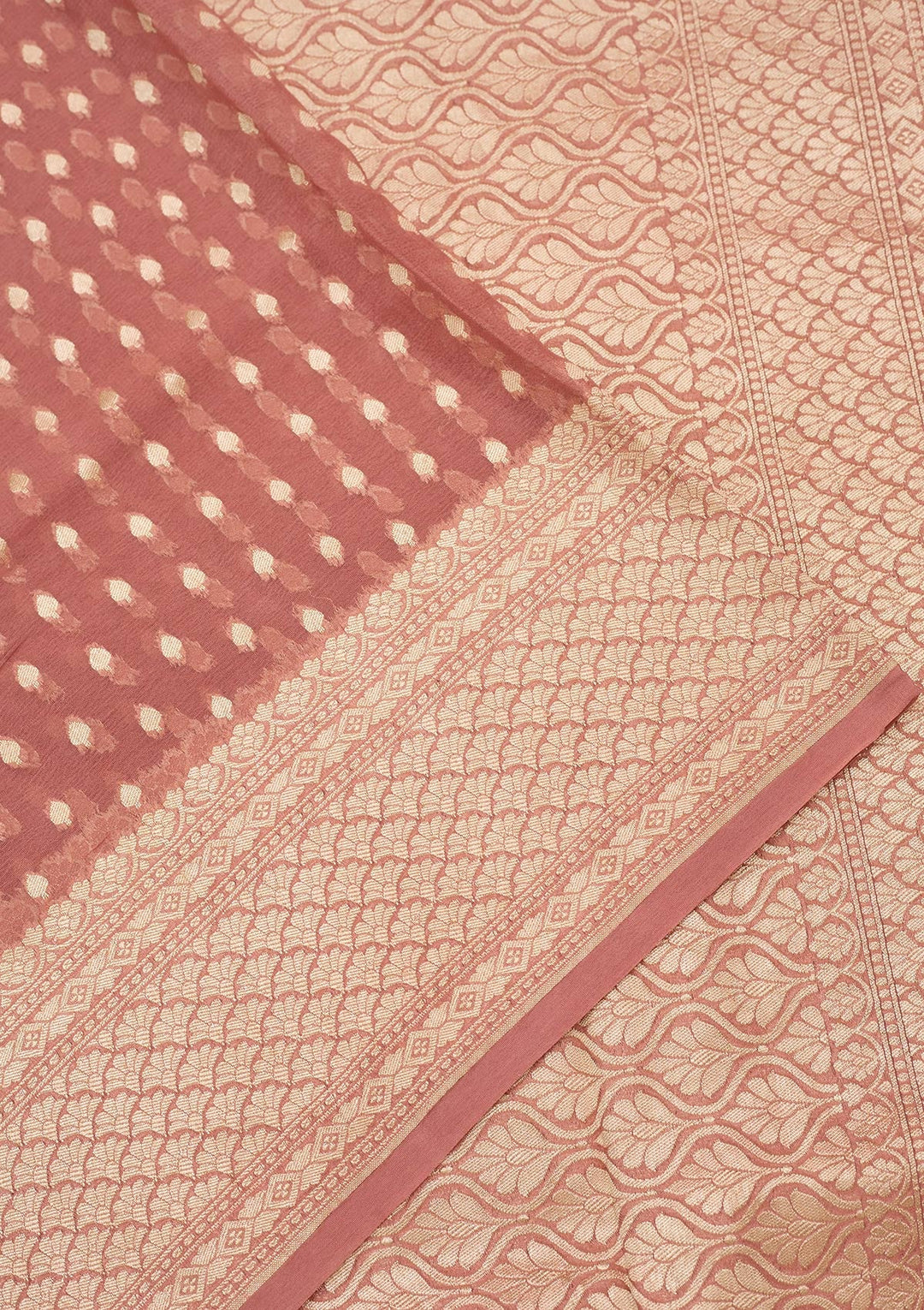 Onion Pink Zariwork (Gold) Pure Silk Saree
