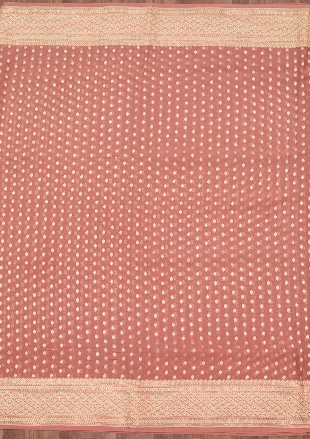 Onion Pink Zariwork (Gold) Pure Silk Saree