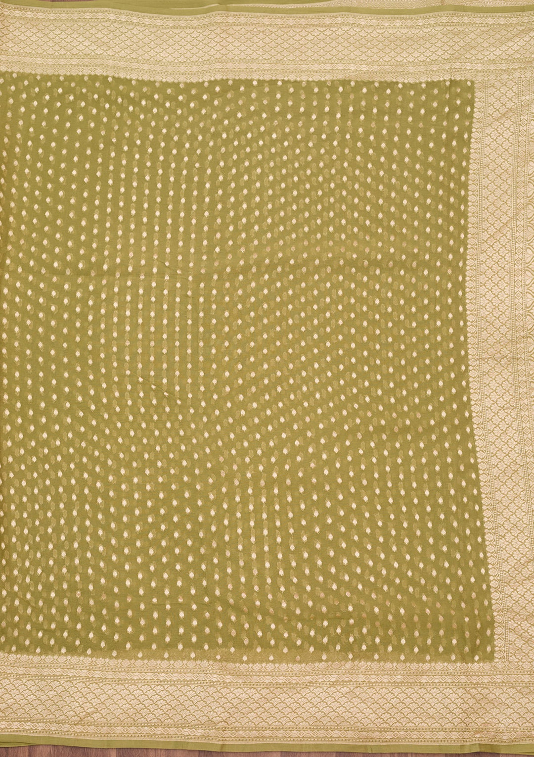 Pista Green Zariwork (Gold) Pure Silk Saree